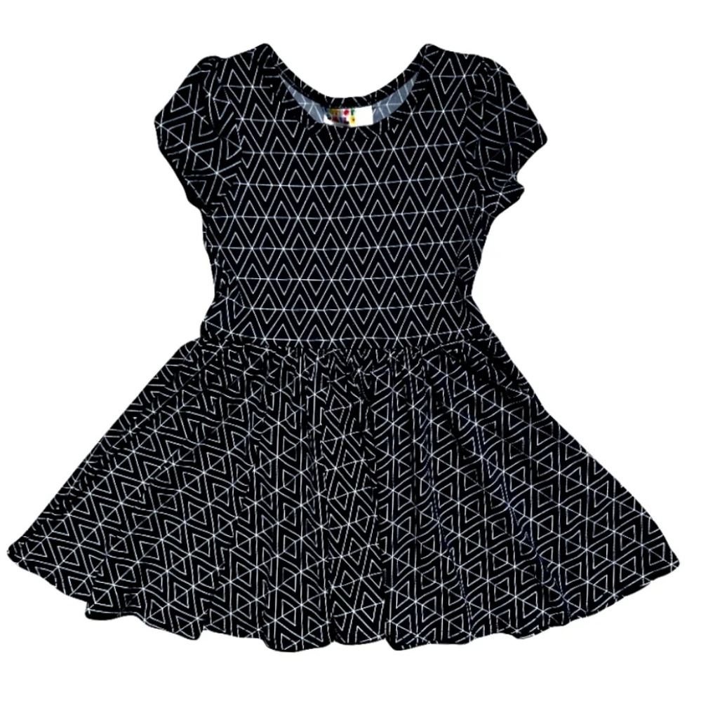 Dot Dot Smile Midnight Prism Cap Dress Girls Size 2T Toddler Navy Blue White